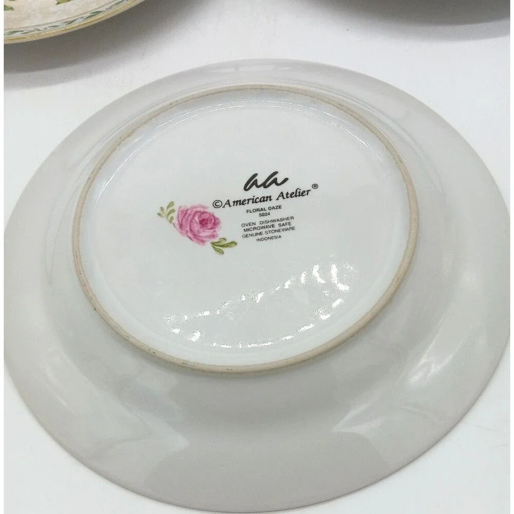 Vintage American Atelier Floral Daze 5024 Set of 4 Stoneware 8
